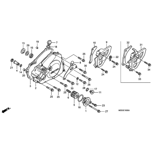 Gyári Honda Olajszűrő fedél O -RING  CRF/R / X 250 - 450 2003-2020   A 16 os a képen!