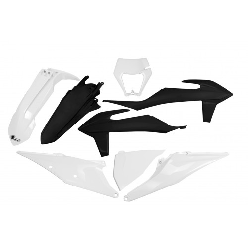 UFO Komplett Idomszett FEHÉR/FEKETE  KTM EXC/EXC-F 2020-2023