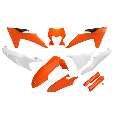 UFO Komplett Idomszett  NARANCS/FEHÉR  KTM EXC/EXC-F 2024